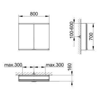 Зеркальный шкаф Keuco Royal Modular 800201080100200 80 см